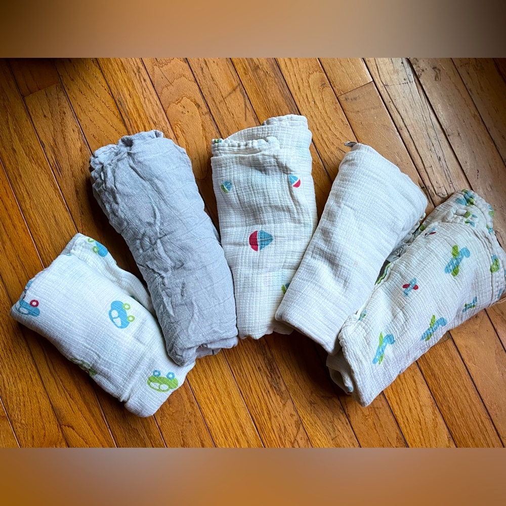 aden + anais Swaddling Blanket Bundle! 5 Cozy Cotton Baby Swaddle Blankets ✈️⛵️🚙